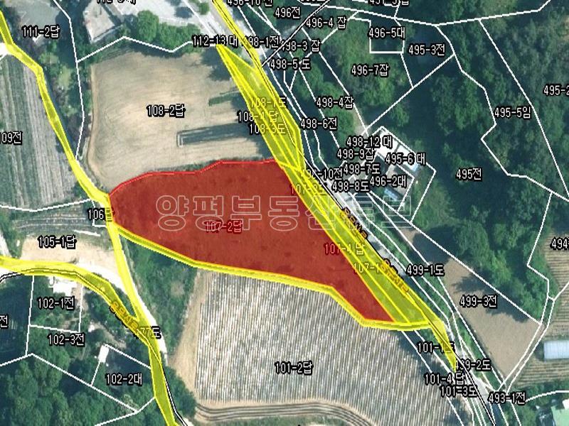 용문산관광단지 2차선 중심도로변에 있는 784평의 넓은 땅_1